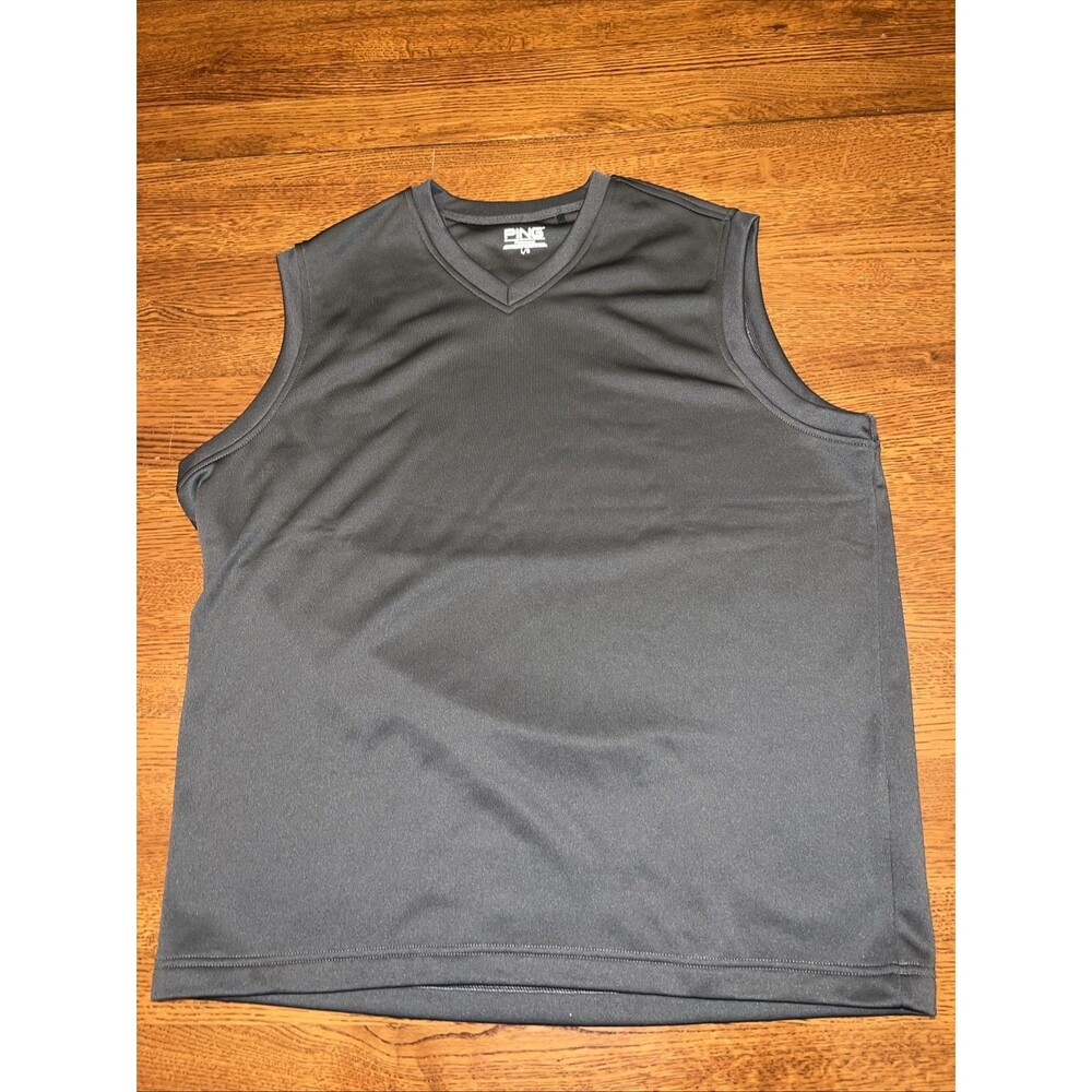 PING Performance Vest Golfer Men's Large Black Pullover Sleeveless V-Neck